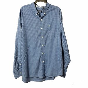Izod men’s long sleeve button down blue plaid XXL